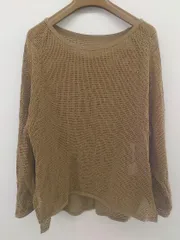 ◇ CIAOPANIC TYPY サイドスリット コットンニット 長袖 カットソー サイズONE ベージュ系 レディース P  【1301240012808】