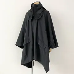 75i12 80s ISSEY MIYAKE イッセイミヤケ 筆タグ ギミック ムササビ フーデッドポンチョ ジャケット コート ガーメント型 ブラック ヴィンテージ アーカイブのサムネイル