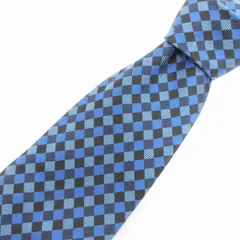 ポールスミス PAUL SMITH 美品 ネクタイ ワイドタイ チェック シルク 青 ブルー 小物 ■SM3のサムネイル