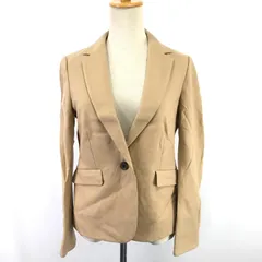 美品/日本製★UNITED ARROWS【ユナイテッドアローズ】 テーラードジャケット【40/レディースL/ベージュ】シングル/ウール100%/総裏地/Jacket◆BJ042-b