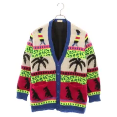 SAINT LAURENT PARIS (サンローランパリ) Jacquard Mohair Dinosaur Cardigan 408949 Y1XI2 ジャカードモヘアダイナソーカーディガン マルチのサムネイル