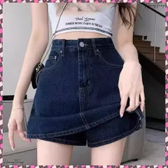デニムスカパンハイウエストショートパンツ レディース チラ見せ防止キュロットスカート 美尻美脚Aラインスカパン 着やせミニ丈スカート お洒落脚長ショーパン 韓国風 おしゃれ短パン春夏 細見え台形スカート デニムキュロット夏