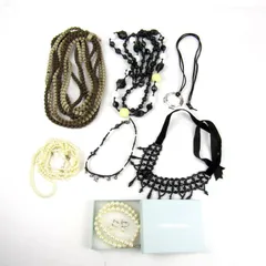 ネックレス イヤリング 7点セット パールモチーフ ビーズなど まとめて 大量 アクセサリー レディース 【中古】