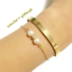 選べるカラー*コットンパール風　2連バングル