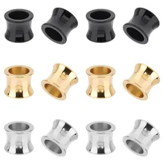 UNICRAFTALE 約18個 3色 コラムビーズ スペーサービーズ 大穴ビーズ 304ステンレススチール ヨーロピアンビーズ 金属ビーズ キューブビーズ バレルビーズ ブレスレットネックレス用 ジュエリー作り クラフト用品 手作り素材 DIY材