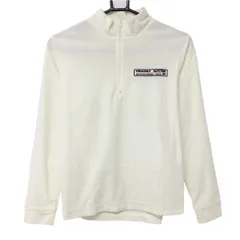 パーリーゲイツ 長袖ハイネックシャツ 白 表起毛 ロゴネイビー ハーフジップ レディース 1(M) ゴルフウェア PEARLY GATES