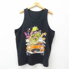 XL/古着 タンクトップ メンズ アニメ ニコロデオン クルーネック 黒 ブラック 25jun30 中古
