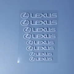 新品 ◆ レクサス LEXUS エンブレム 耐熱デカール ステッカー ◆ ドレスアップ ブレーキキャリパー 自動車汎用 白 LS/UX/NX/RX/RC/IS/GS/ES