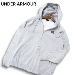 UNDER ARMOUR アンダーアーマー 秋冬 ロゴ★ 裏起毛 スウェット フルジップ パーカー Sz.LG メンズ グレー トレーニング