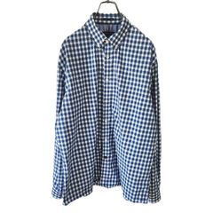 TOMMY HILFIGER トミーヒルフィガー スリムフィット ノンアイロン チェックシャツ 長袖ボタンダウン メンズ XLサイズ相当