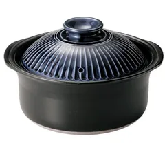 《お買い得》萬古焼 銀峯菊花瑠璃釉２合炊きご飯鍋 1個●0880509Hのサムネイル