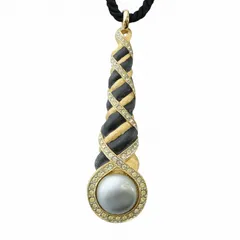 ヴァレンティノ ガラヴァーニ VALENTINO GARAVANI ペンダント ネックレス アクセサリー ラインストーン ロゴ ゴールド色 ■GY18 /MQのサムネイル
