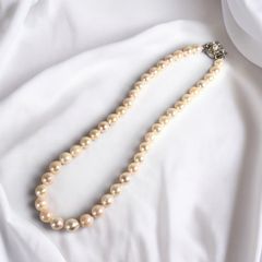 ⭐️値下げ⭐️【アコヤ真珠】パールネックレス　8.5〜9.0㎜　シルバー　鑑別カード