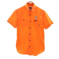 G-STAR RAW ジースターロウ 半袖 ワークシャツ M オレンジ メンズ 古着