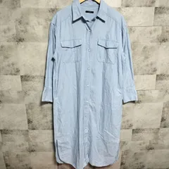 【美品】JOURNAL STANDARD　シャンブレー オーバーサイズ シャツワンピース　FREE　ブルー 水色　スナップボタン　ビックシルエット　マキシ丈　サイドスリット　デニム　ロング