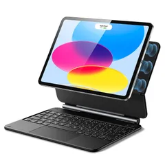 【迅速発送】ESR iPad 第11世代(A16 2025)/第10世代用キーボード付きケース、キーボード for iPad 10.9インチ、フローティングカンチレバースタンド、スプリンギーバックライトキー、マルチタッチトラックパッド、ブラック