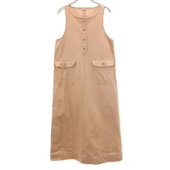 PINK HOUSE ピンクハウス ノースリーブ デニム ジャンパースカート サーモンピンク ワンピース レディース 古着