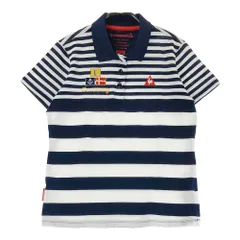 サイズ：L LE COQ GOLF ルコックゴルフ  半袖ポロシャツ ボーダー柄 ネイビー系 [240101375089]# ゴルフウェア レディース ストスト