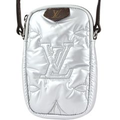 LOUIS VUITTON/ルイ ヴィトン　LV ピロー フォン ポーチ（ショルダーバッグ）　リサイクルメタリックナイロン×モノグラム キャンバス　シルバー　M81716【未使用品】