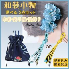 ykt9-3 【選べる和装小物3点セット】巾着袋 髪飾り 飾り紐 浴衣 着物 浴衣小物セット 訪問着 お宮参り 結婚式 お呼ばれ 和装アクセサリー 上品 清楚 大人可愛い 和柄 和小物 浴衣コーデ 着物コーデ 和風モダン レトロモダン winterweekのサムネイル