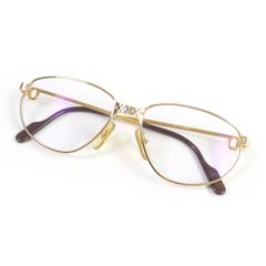 良品□Cartier カルティエ マイヨン パンテール ドゥーブルC メガネ 眼鏡 アイウェア ボルドー ゴールド 55□15 度入り フランス製 メンズ