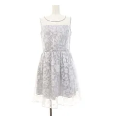 チェスティ Chesty ストライプシアーフラワーワンピース ひざ丈 ノースリーブ 0 白 青 ホワイト ブルー /DF ■OS