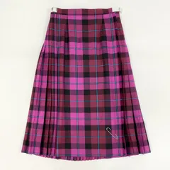 84i10【極美品】 O’NEIL OF DUBLIN オニールオブダブリン ユナイテッドアローズ別注 チェックスカート ベルト プリーツスカート ロングスカート ピンク レディース 女性用 GB10u02t
