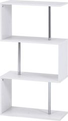 Color:オークホワイト_Style:ラック 不二貿易 S字型ディスプレイラック3段 幅60×奥行29×高さ108.6cm オークホワイト 木目調 組立商品 51487