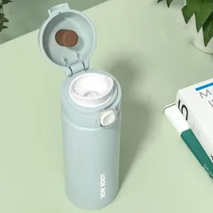 水筒 真空断熱 マグ 保温 保冷 390ml ワンタッチ 直飲み 魔法瓶 マグボトル 保冷ボトル ステンレス スリム スポーツボトル アウトドア キャンプ 大人 おしゃれ かわいい シンプル ポーチ