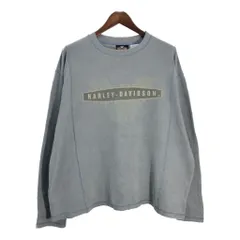 HARLEY DAVIDSON ハーレーダビッドソン 長袖サーマルＴシャツ 大きいサイズ ライトブルー (メンズ XXL相当) 中古 古着 T4441
