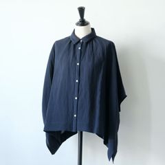 ミズイロインド ブランケットステッチ ワイド シャツ ブラウス 半袖 綿