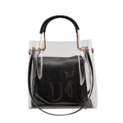 『大特価』スマホポーチ 推し活 3way 肩掛け 痛バッグ PVC 手提げ防水 ビニール オシャレ 透明 見せバッグ 無地 クリアバッグ ポーチ付き ショルダーバッグ レディース 2点セット SKY] BAG21 [MORGEN