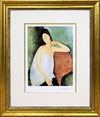 森本草介、【カウチの裸婦】、希少な大判額装用画集より、新品額装付