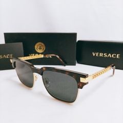 【新品未使用】VERSACE グレカ サングラス ヴェルサーチェ ハバナ ユニセックス メンズ レディース
