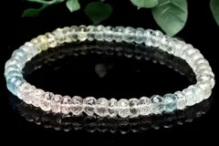 【１点物】AA+☆マルチカラー MIXベリル　3-4x6mm　ボタンカット ブレスレット パワーストーン 天然石 _U7476