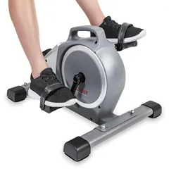 サニーヘルス&フィットネス(Sunny Health & Fitness) マグネット式アンダーデスクミニエクササイズサイクルバイク グレー デジタルモニターと取り扱い用ハンドル付きのデュアル機能ペダルエクササイザー SF-B020026