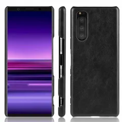 Xperia 5 ケース SO-01M SOV41 901SO エクスペリア5  レザー ハード ケース 【Color】 ブラックのサムネイル