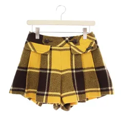 バーバリーブルーレーベル BURBERRY BLUE LABEL ショートパンツ キュロット チェック ウール 38 黄色 茶 E1R75-645-60 /YM