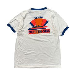 80s 90s USA製 古着 SCREEN STARS ヴィンテージ Tシャツ リンガーT バックロゴ バックプリント ジェットスキー シングルステッチ ホワイト ブルー