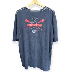 NAUTICA ペルー製 Tシャツ ネイビー XL ヴィンテージ 希少 ステッチ入り　ビンテージ 古着 プリント　アメカジ y2k