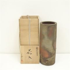 河合誓徳　釉裏紅　三喜味　花入　共箱　共布　花瓶 河合誓徳 釉裏紅 三喜味 花入 共箱 共布 花瓶 - メルカリ