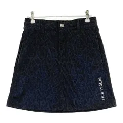 サイズ：M FILA GOLF フィラゴルフ ; 裏フリース スカート 総柄 ブラック系 [240101387734] ゴルフウェア レディース ストスト