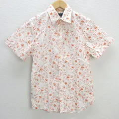 s■ザラマン/ZARA MAN 花柄プリント 半袖シャツ【USA S】白/MENS/173【中古】