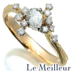 岩倉康二 KOUJI IWAKURA コンビネーションリング 指輪 ダイヤモンド 0.33ct K18YG 13.5号 中古 プレラブド 返品OK