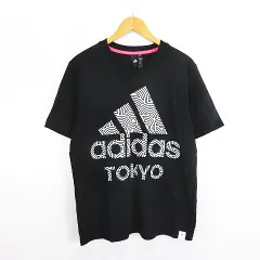 アディダス adidas × HIROCOLEDGE TAKAHASHI HIROKO Tシャツ カットソー 半袖 クルーネック ロゴ コットン 2XL ブラック ※EKM