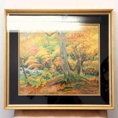 渡部正弥 木版画「黄葉カラマツ」額装 箱付 山形 酒田 秋風景 渡部正弥 木版画「黄葉カラマツ」額装 箱付 山形 酒田 秋風景 - メルカリ