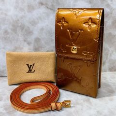 【新品に近い 未使用】LOUIS VUITTON ルイヴィトン M91156 ヴェルニ グリーン シガレットケース 小物入れ モノグラム ブラウン ゴールド （SNA）024052705005R