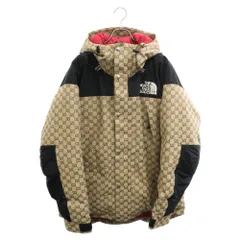 GUCCI (グッチ) 21AW × THE NORTH FACE キャンバス ダウンジャケット ベージュエボニー ドローストリング ジップアップフードダウンジャケット 670769 Z8APWのサムネイル