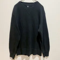 UNIQLO ユニクロ　ユニセックス　トップス　トレーナー　スウェット　長め丈　長袖　クルーネック　無地　単色　ブラック　黒　LLサイズ　ベーシック　着回し　シンプル　カジュアル　SU727h1157