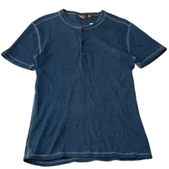 RRL ダブルアールエル ヘンリーネックカットソー Sサイズ ダークブルー 美品 00's RRL ネイティブ柄 ヘンリーネック カットソー